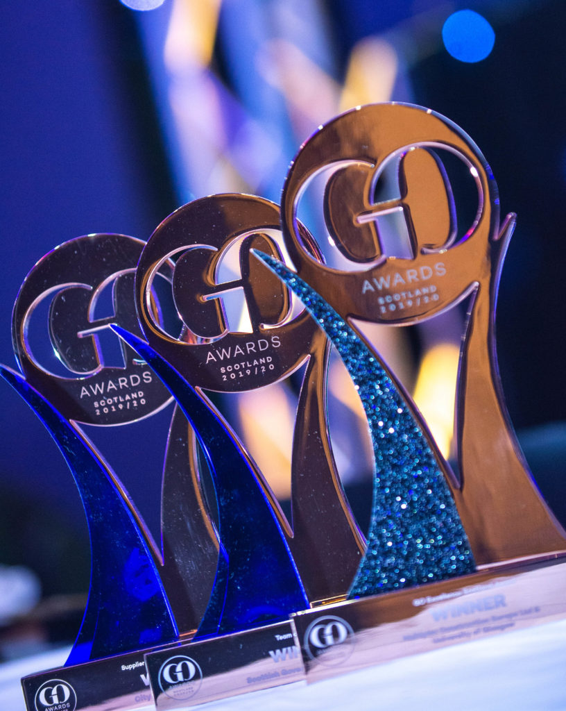 GO Awards Scotland 2019 trophies